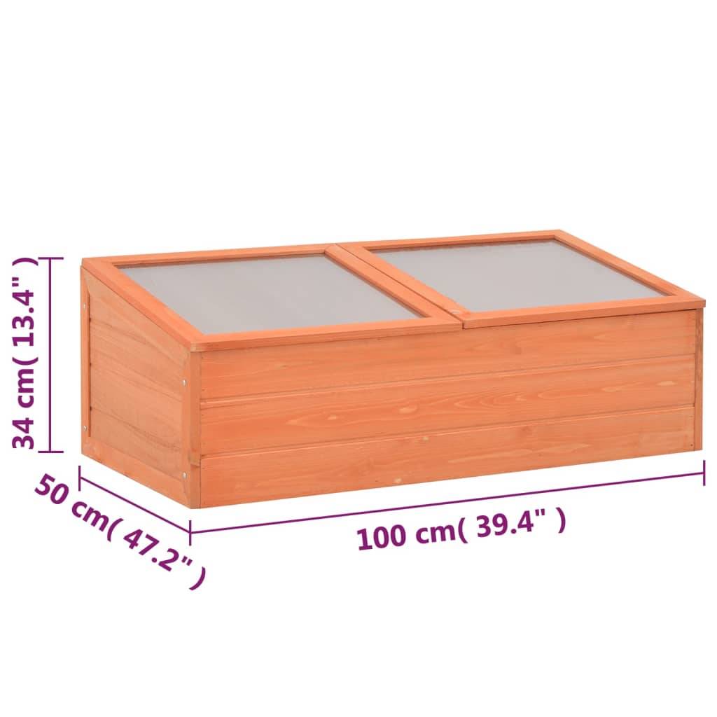 Serre Châssis Jardin Bois Polycarbonate Semis Hivernage 100x50x34 cm Brun - ComfortXL Outdoor Living - Image 10