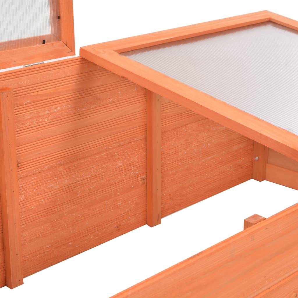 Serre Châssis Jardin Bois Polycarbonate Semis Hivernage 100x50x34 cm Brun - ComfortXL Outdoor Living - Image 8