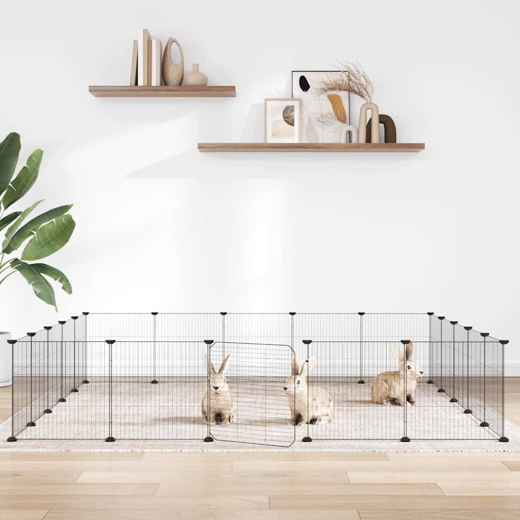 Vidaxl - Cage animaux de compagnie à 20 panneaux et porte Noir 35x35 cm vidaXL 3114025 - Imagen 1
