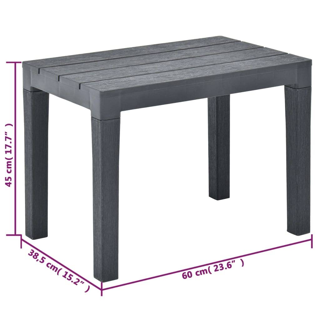 Helloshop26 - Banc de jardin meuble de patio d'extérieur terrasses de jardin 2 pcs anthracite plastique - Image 6