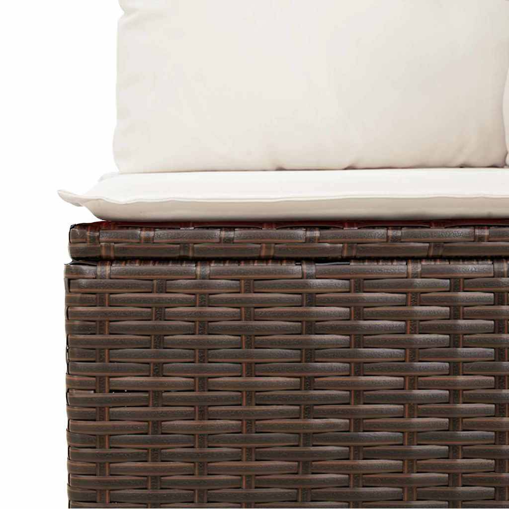 Salon de jardin 8 places 9 pcs en poly rotin avec table basse pour terrasse Marron - ComfortXL Outdoor Living - Image 9