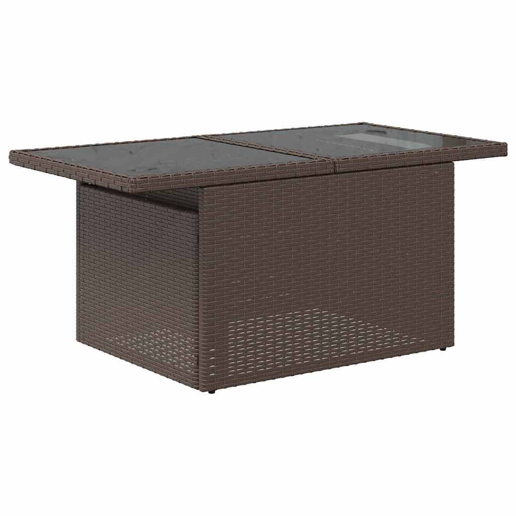 Salon de jardin 8 places 9 pcs en poly rotin avec table basse pour terrasse Marron - ComfortXL Outdoor Living - Image 7