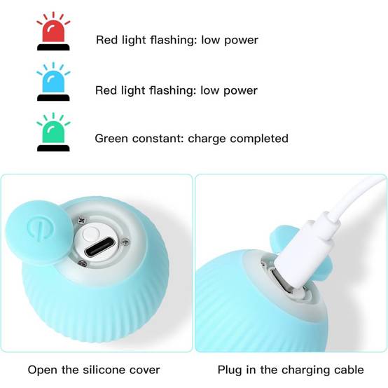 Balle LED interactive pour chat - Rotation 360° automatique - 2 modes - Rechargeable USB-C - Living123 - Image 4