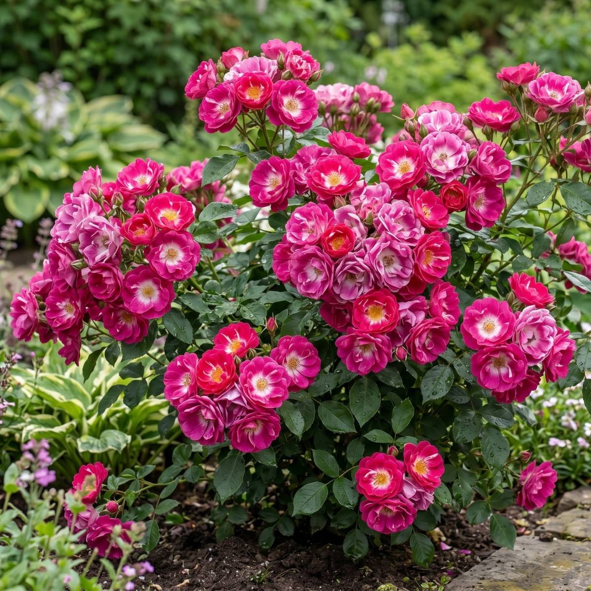 Promesse de Fleurs - Rosier arbustif Rosy Boom Ohara Pot de 6L/7L