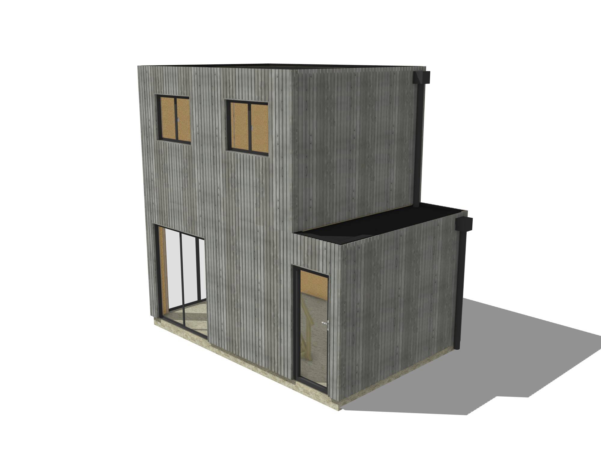 Bureau de jardin 4 saisons en bois 5,5 x 3,5 x 2,7 m / isolation RE2020 avec mezzanine et terrasse - Image 2