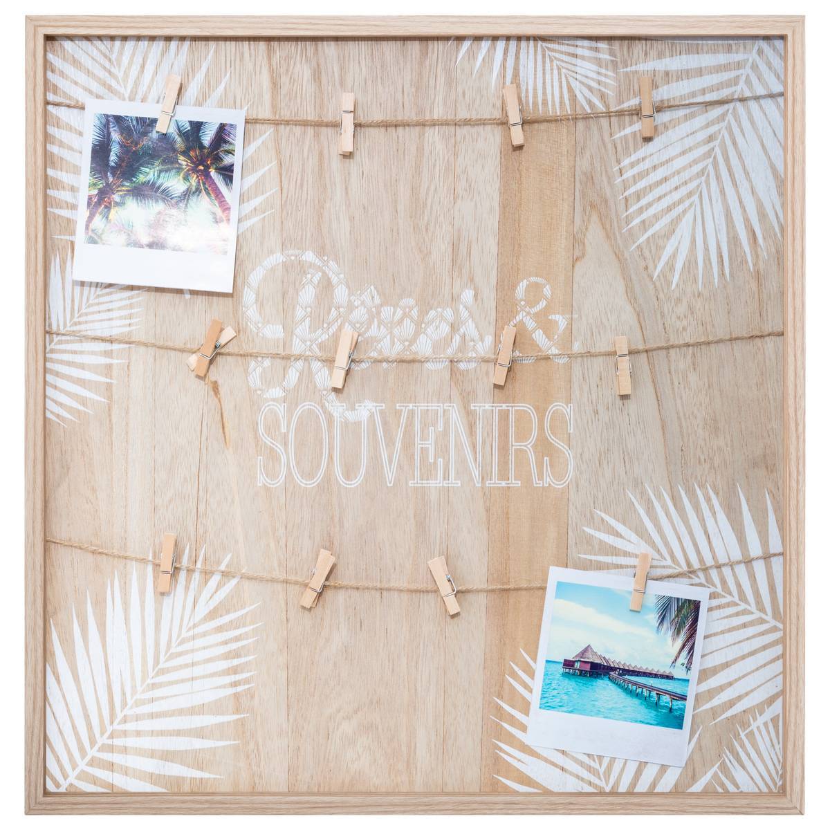 Atmosphera - Porte-photos "Telma" en bois et corde 48x48cm - Atmosphera Créateur d'intérieur - Image 1