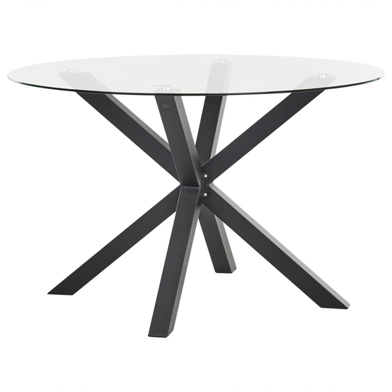 Table ronde, 4 Personnes Verre Noir MALETTO - Beliani - Image 3