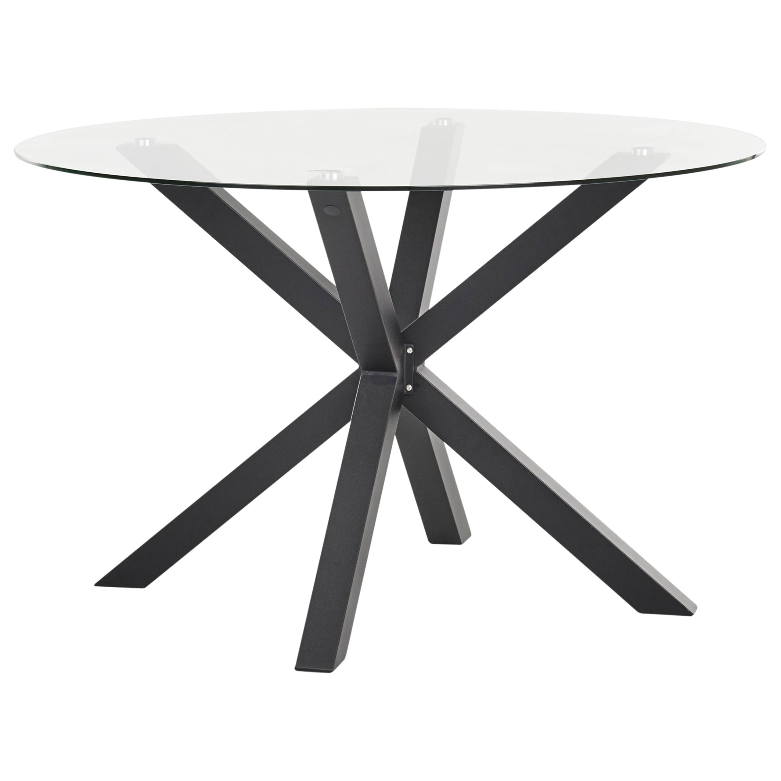 Table ronde, 4 Personnes Verre Noir MALETTO - Beliani - Image 4