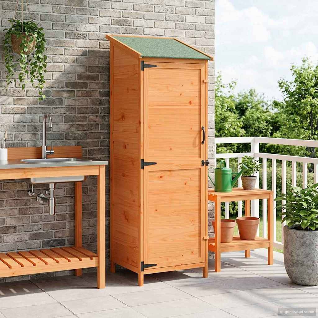 Vidaxl - Abri de jardin Marron 59,5 x 56 x 176,5 cm Bois de Sapin Massif 0.3m² vidaXL 42033447 - Image 1