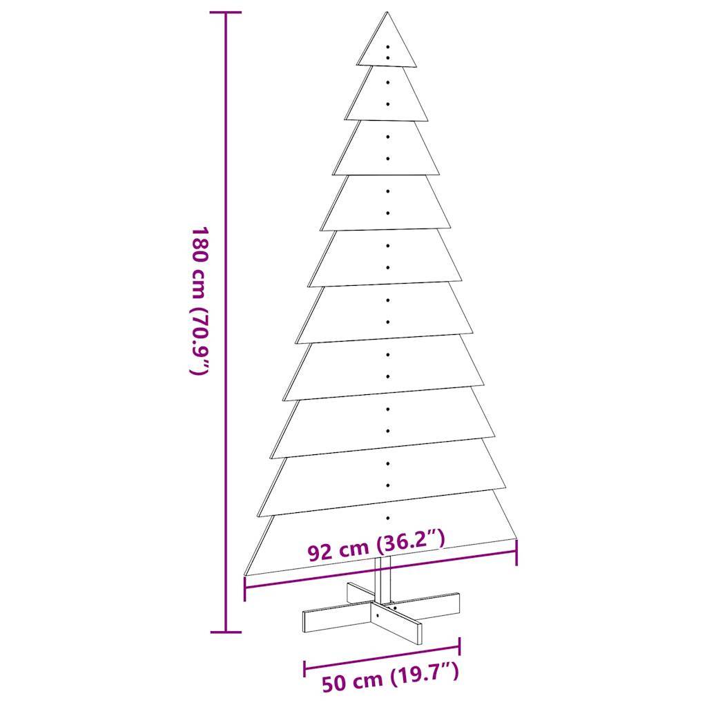 Sapin de Noël en Bois Pin Massif Décoration Intérieure 180 cm Blanc – ComfortXL Outdoor Living - Image 8