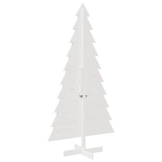 Sapin de Noël en Bois Pin Massif Décoration Intérieure 180 cm Blanc – ComfortXL Outdoor Living - Image 5
