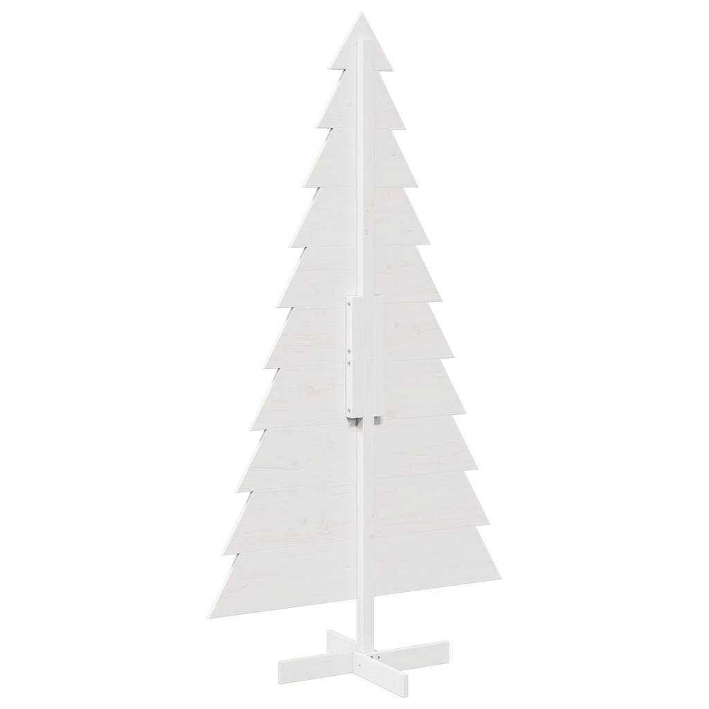 Sapin de Noël en Bois Pin Massif Décoration Intérieure 180 cm Blanc – ComfortXL Outdoor Living - Image 5