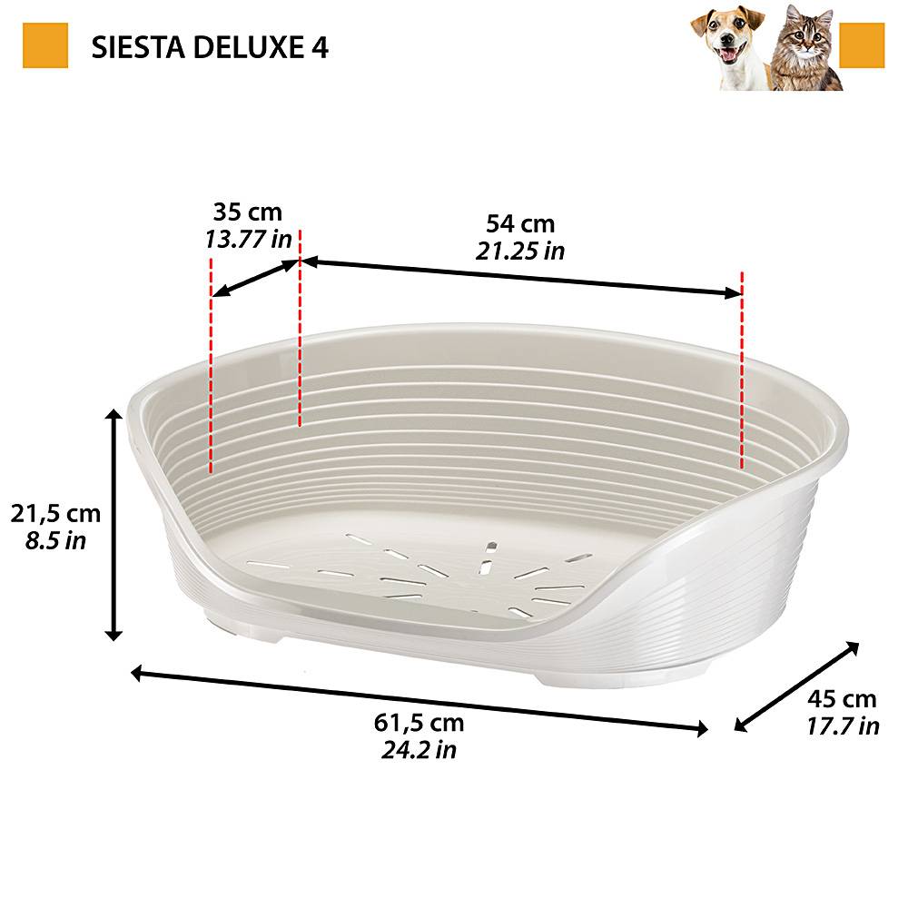 Ferplast - FERPLAST - Panier Chien Panier Chat  - Lit pour Chien en Plastique Small - 100% Plastique Recyclé - Lit pou Chat Lavable - Respirant  Antidérapant - - Imagen 2