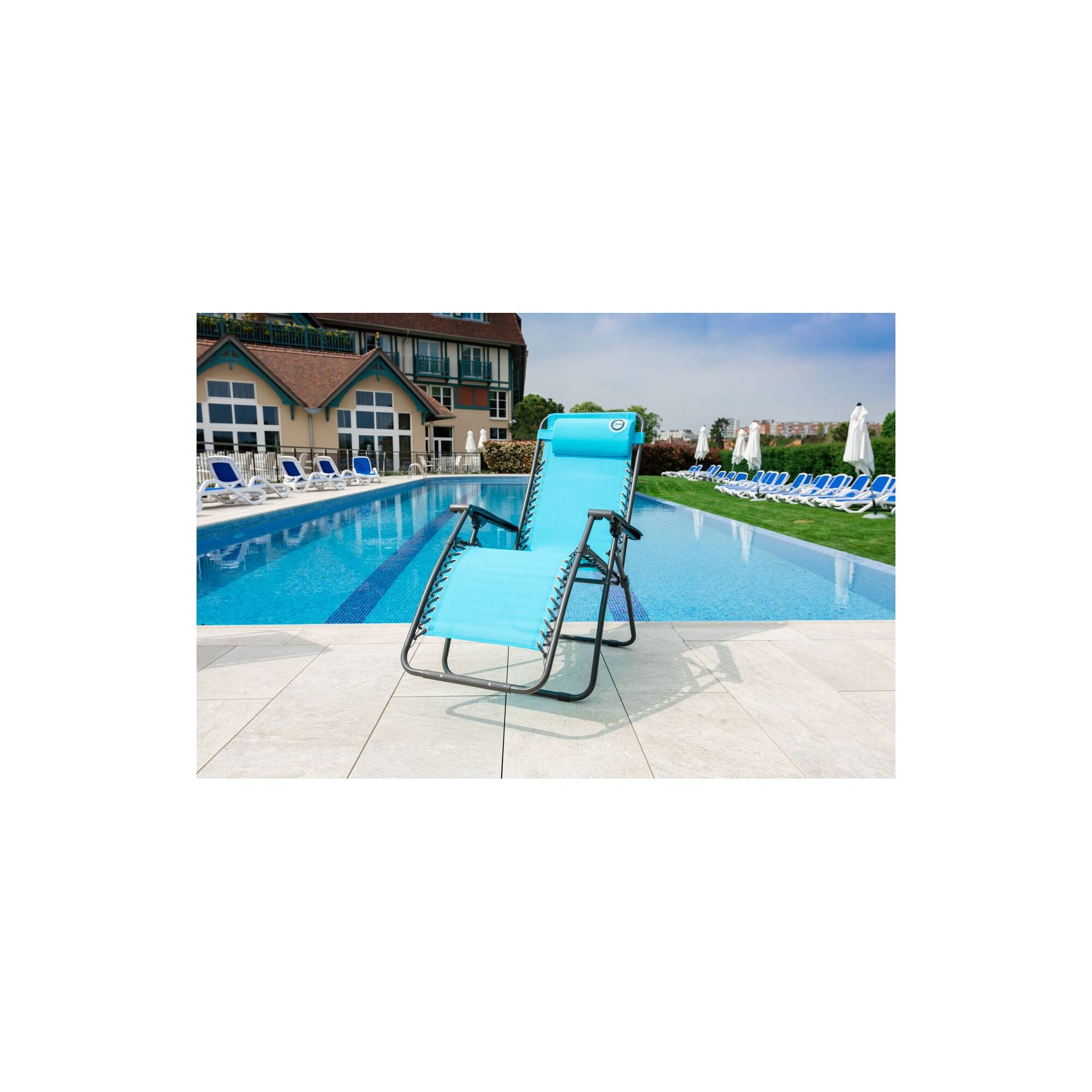 Fauteuil relax de jardin - O'Colors - Multi positions - Bleu - Imagen 2