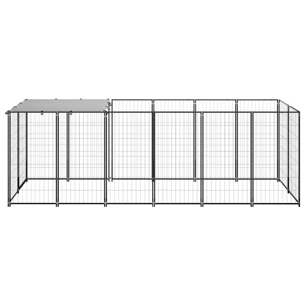 Vidaxl - Chenil Noir 330x110x110 cm Acier vidaXL 150782 - Imagen 5