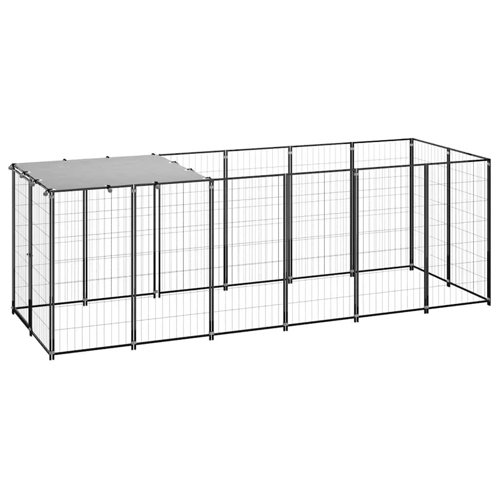 Vidaxl - Chenil Noir 330x110x110 cm Acier vidaXL 150782 - Imagen 2