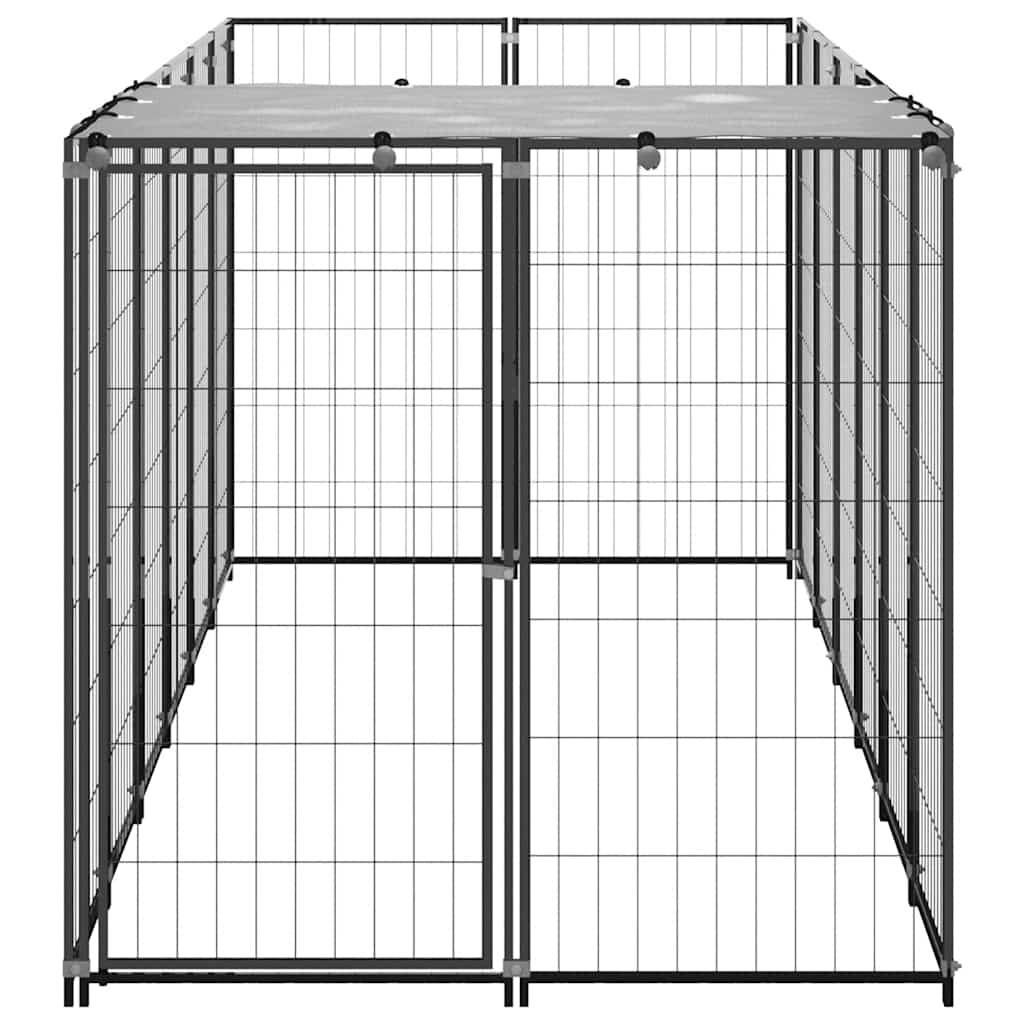 Vidaxl - Chenil Noir 330x110x110 cm Acier vidaXL 150782 - Imagen 6