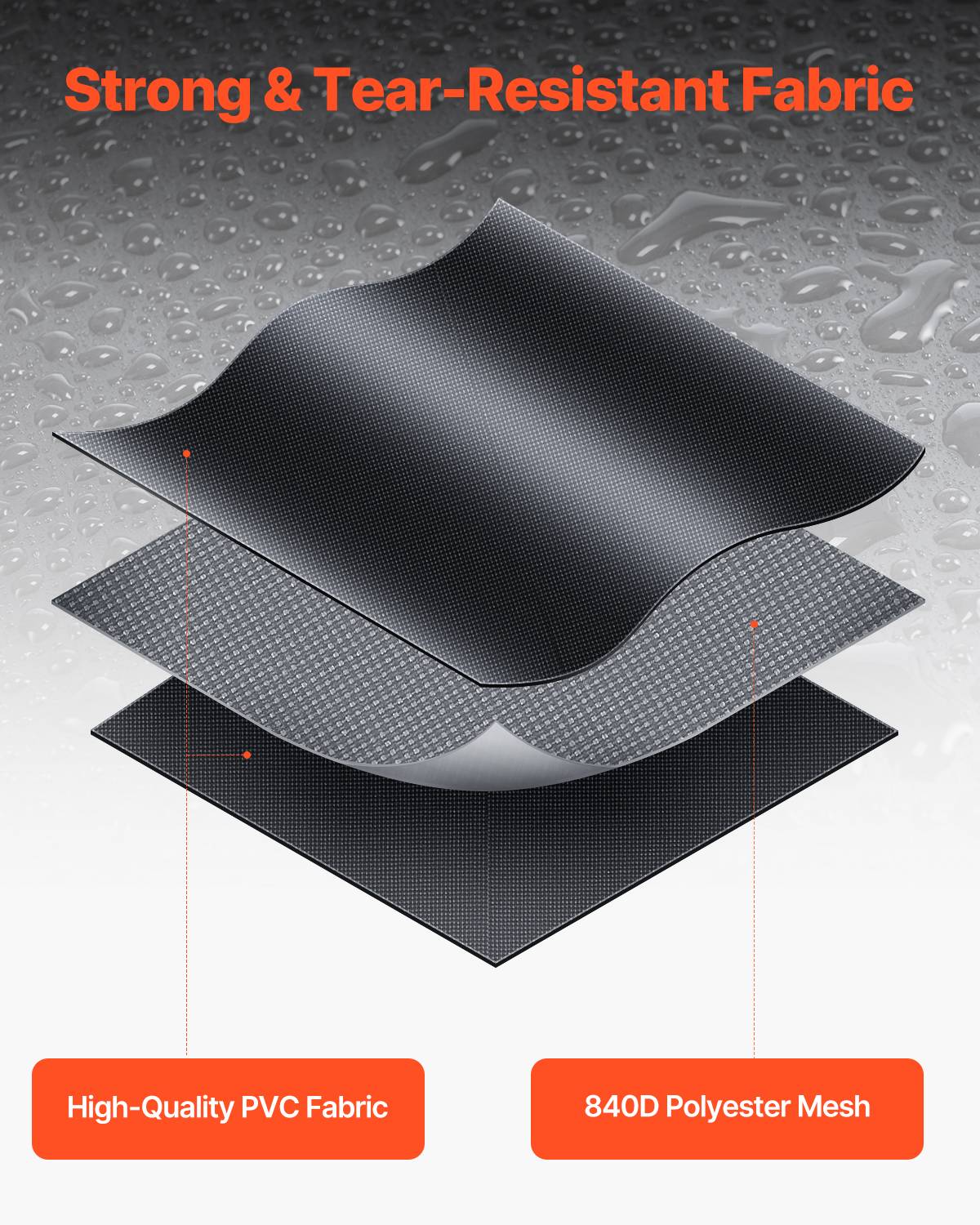 VEVOR Sac toit voiture 566 L, PVC 840D, étanche, serrure, tapis antidérapant. - Image 4
