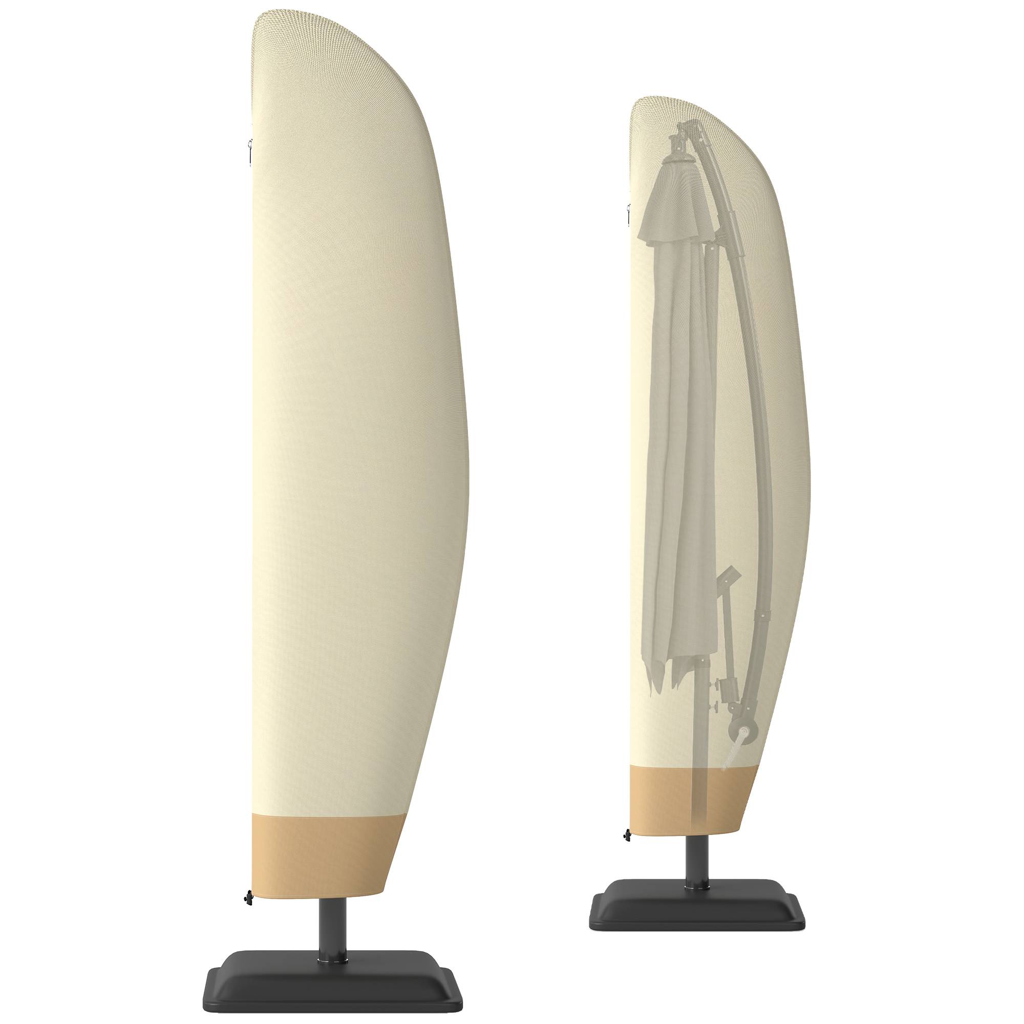 Housse de protection pour parasol déporté en tissu Oxford et PVC beige et café 56 x 56 x 220 cm - PANGIVO - Image 1