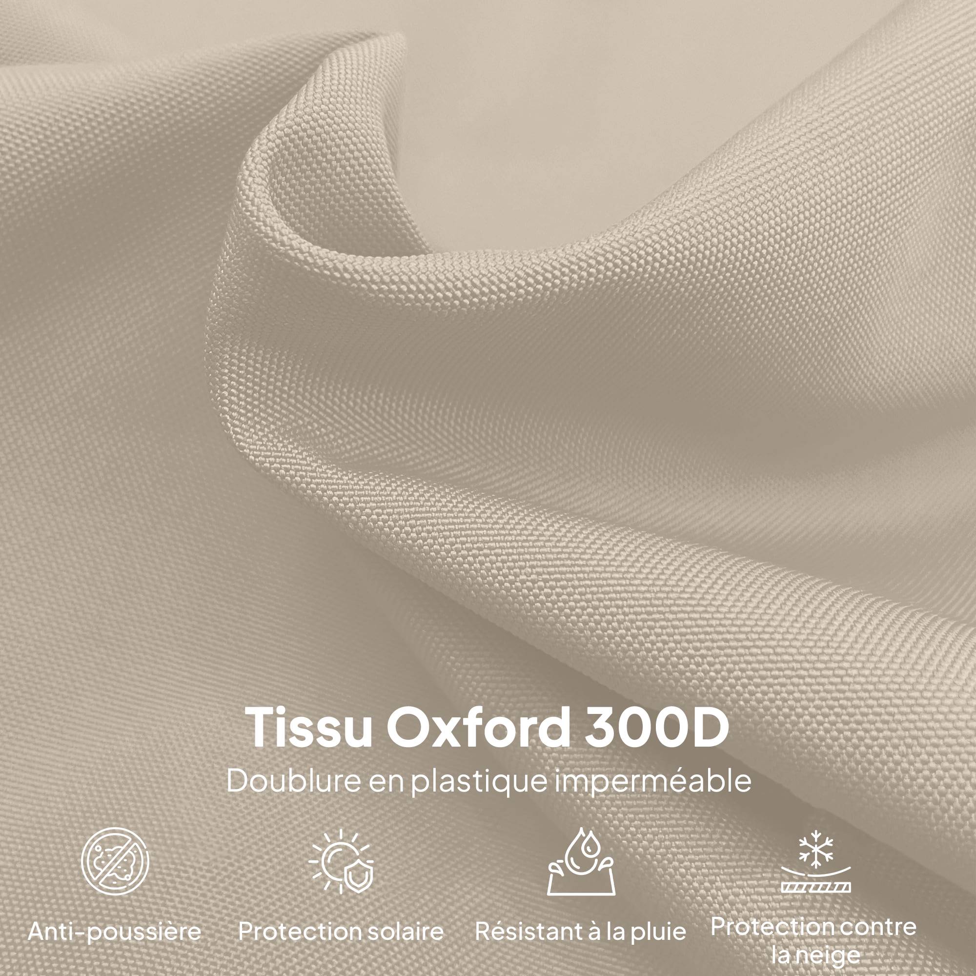 Housse de protection pour parasol déporté en tissu Oxford et PVC beige et café 56 x 56 x 220 cm - PANGIVO - Image 7