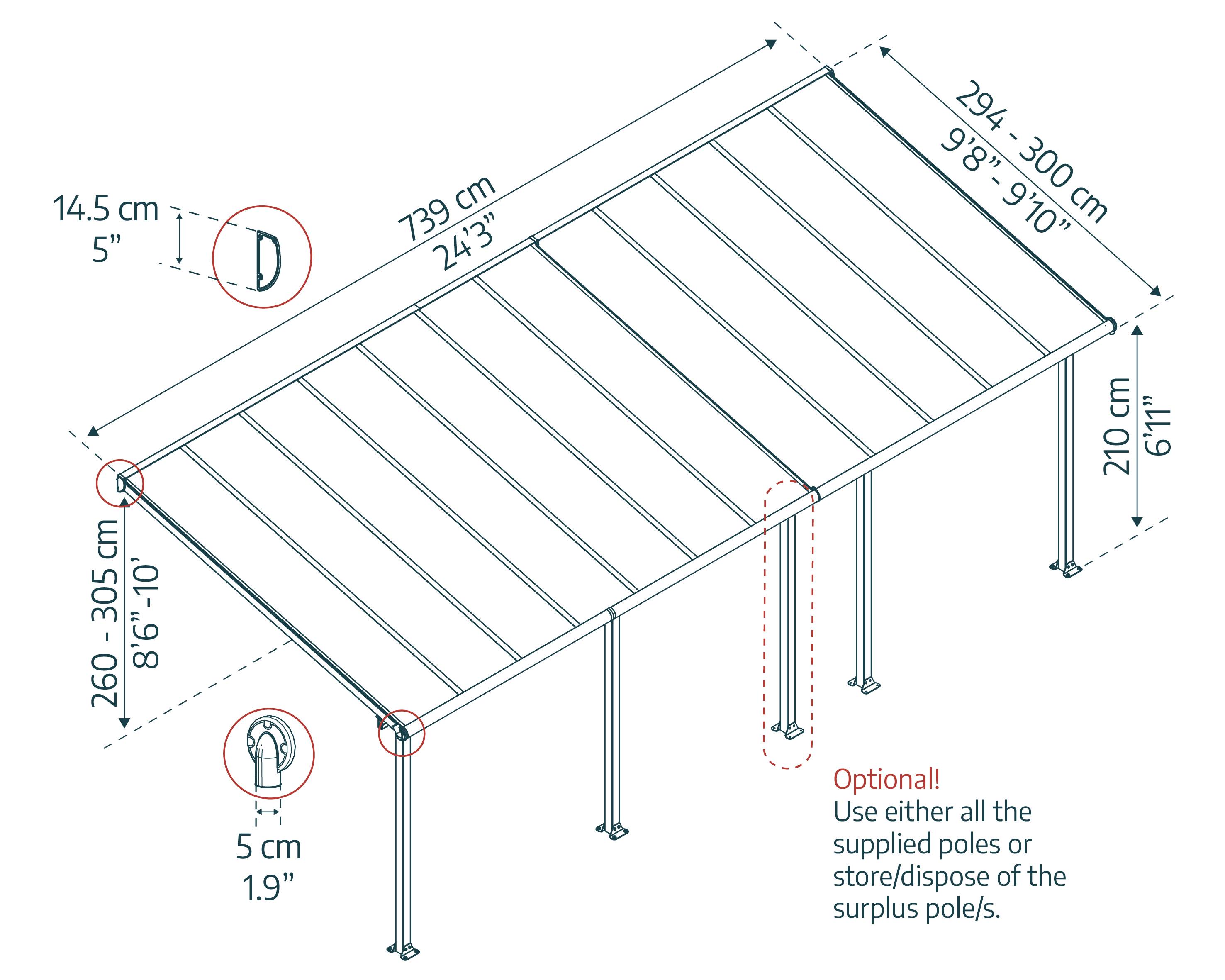 Canopia - Canopia Pergola Olympia 3X7,4 Blanche - Imagen 5