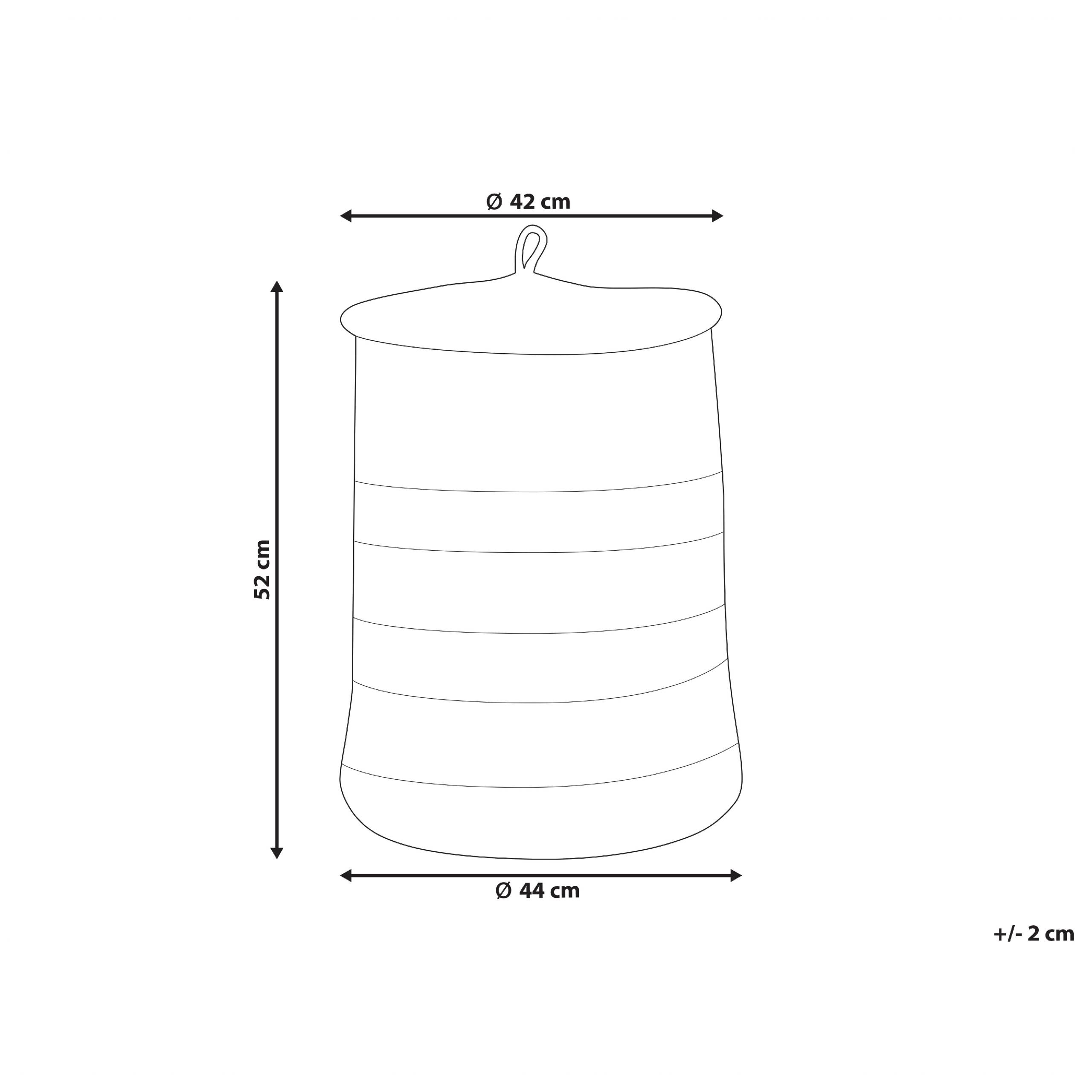 Beliani - Panier Beige Clair en Coton Rond 44 cm Corbeille à Linge Tressée Rangement pour Intérieur Minimaliste avec Couvercle Boîte - Imagen 3