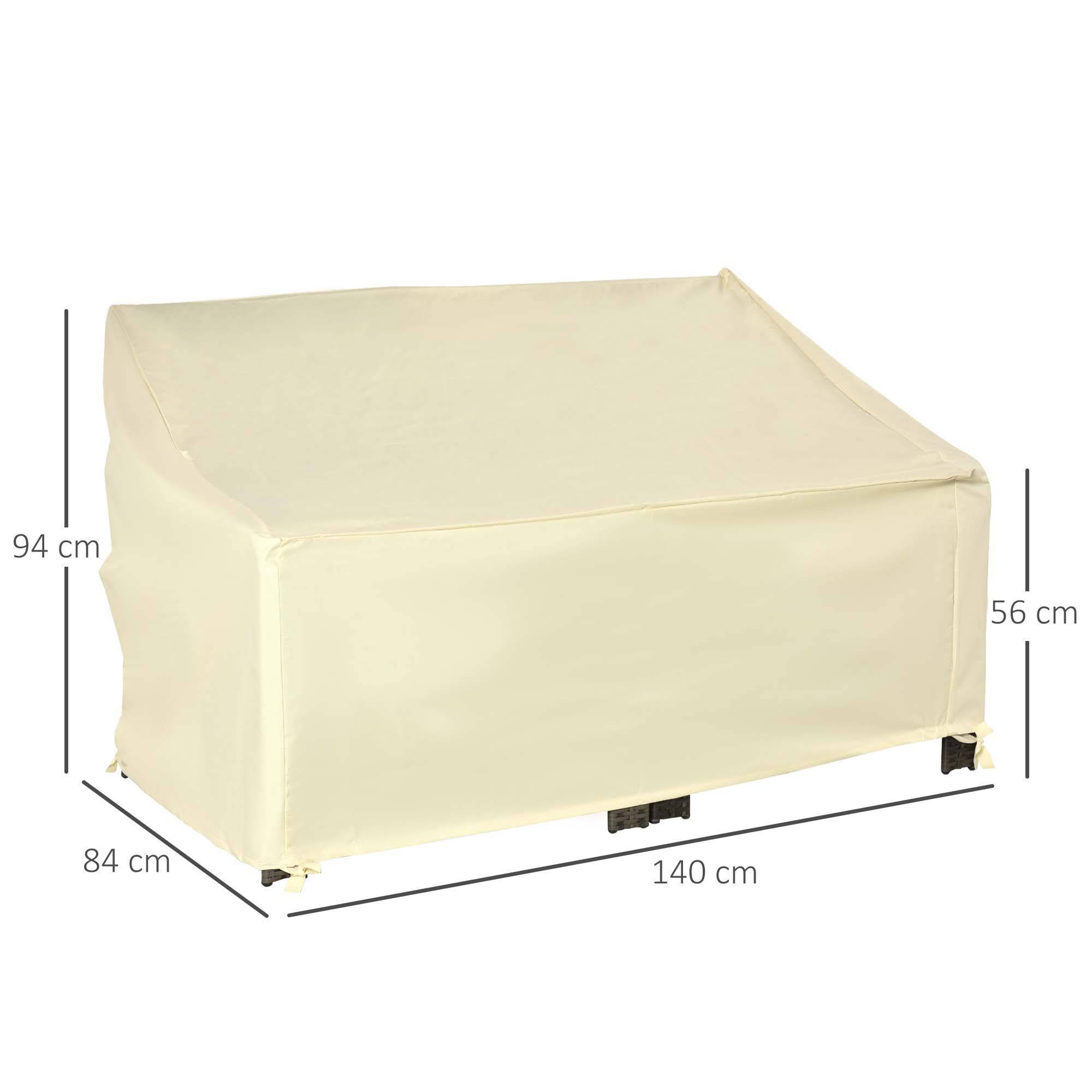 Housse de Canapé Extérieur Étanche 600D Oxford, 140 x 84 x 56/94 cm, Protection Banc de Jardin, Beige - Image 5