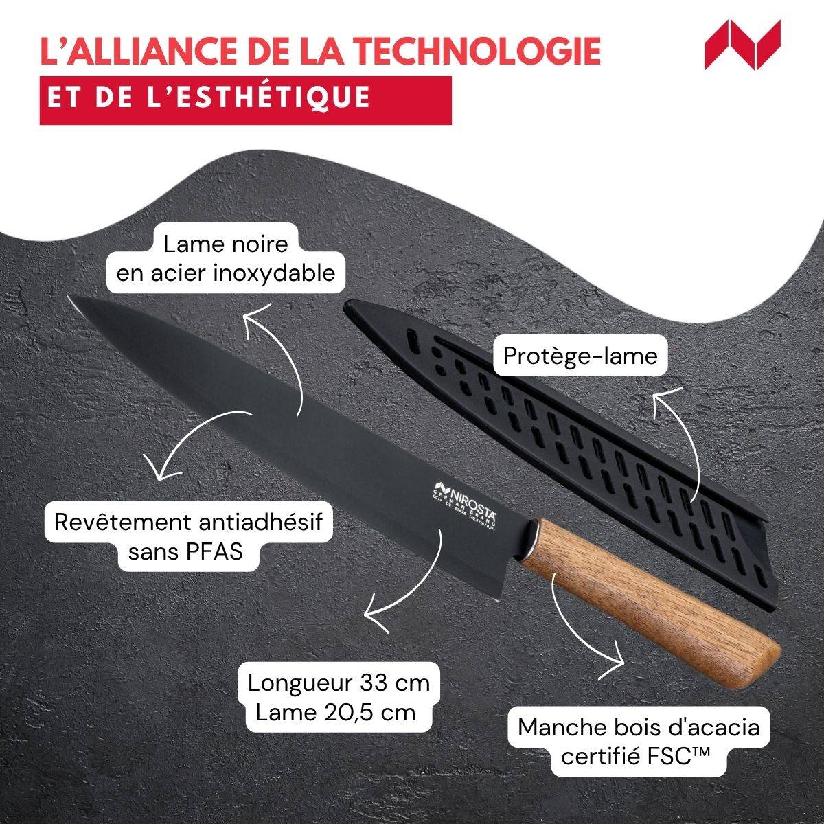 Couteau de chef 33 cm Nirosta Flow - Image 3