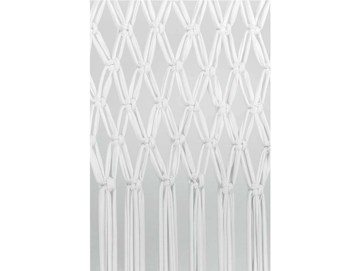 Morel - Rideau de porte Tressage macramé en jersey de coton - coloris blanc - 90 x 200 cm - Morel - Imagen 2