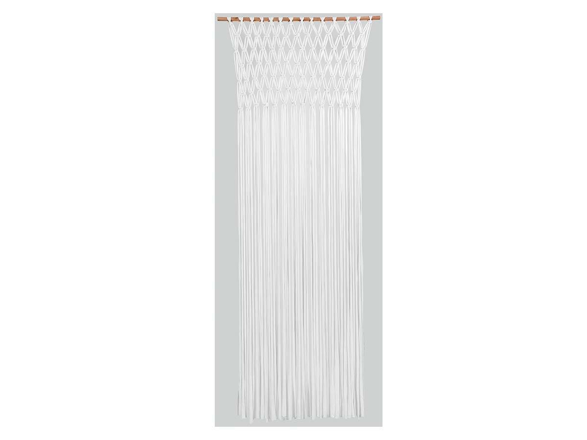 Morel - Rideau de porte Tressage macramé en jersey de coton - coloris blanc - 90 x 200 cm - Morel - Imagen 1