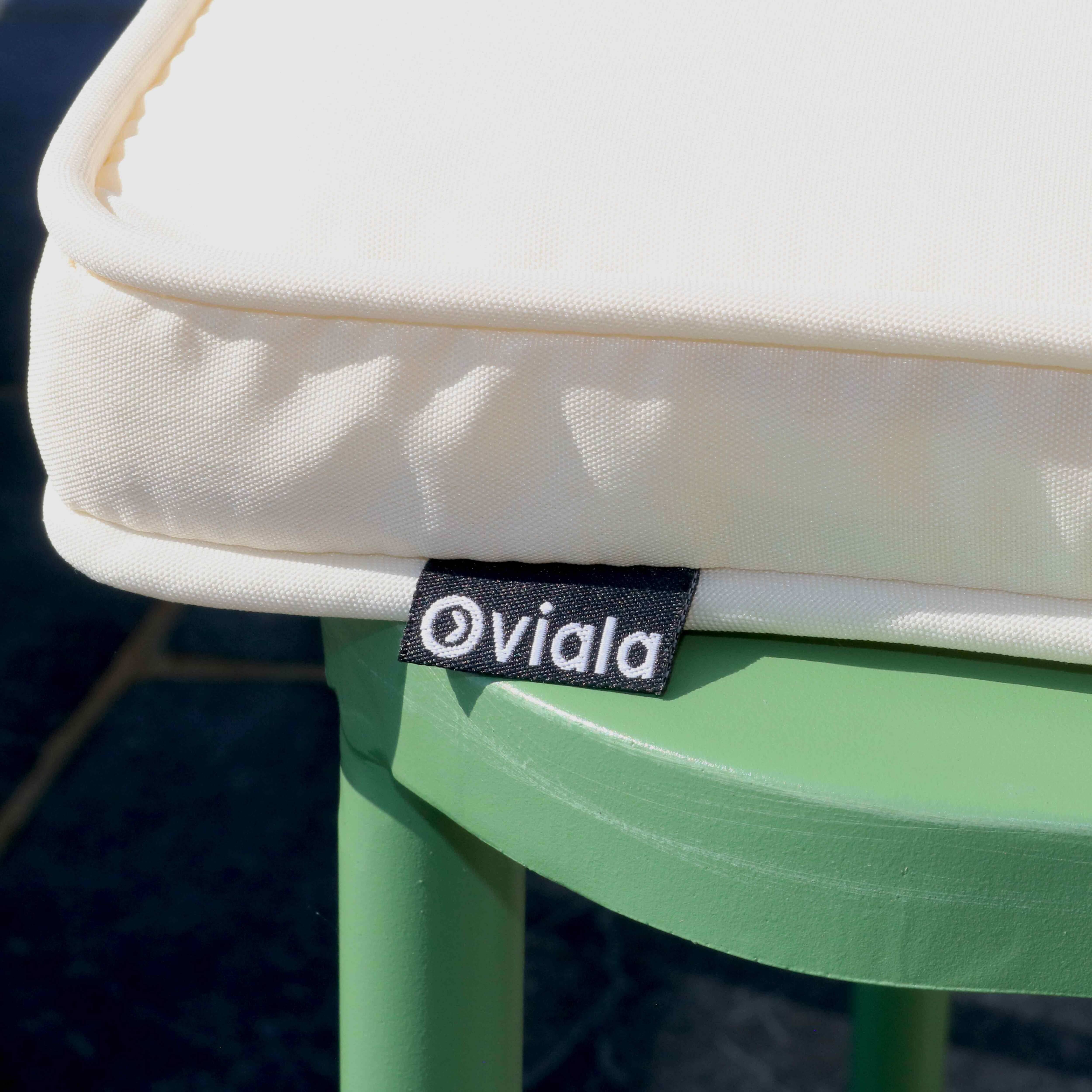 Oviala - Lot de 4 galettes de chaise polyester écru 40x40x3 cm Machu - Oviala - Imagen 6