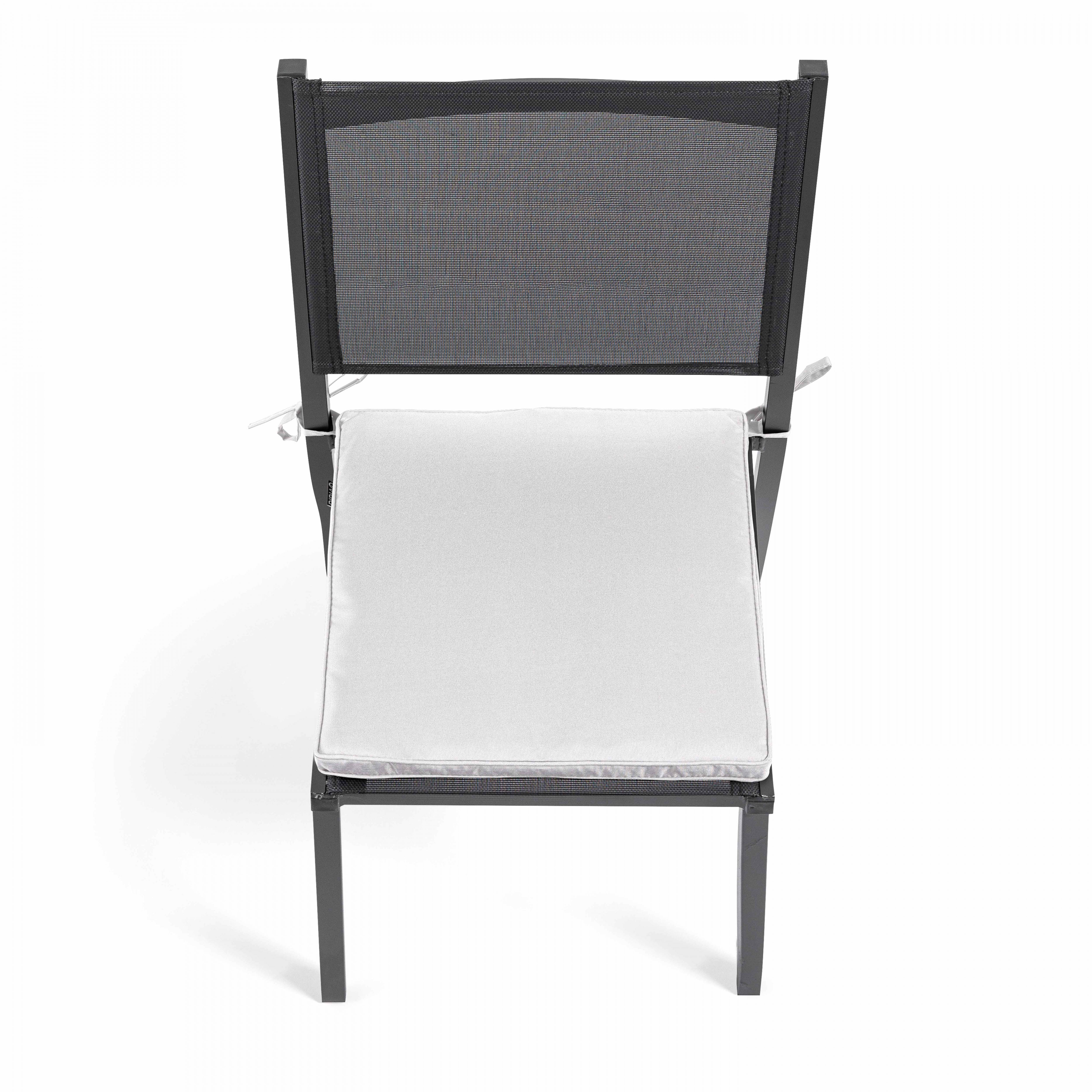 Oviala - Lot de 4 galettes de chaise polyester écru 40x40x3 cm Machu - Oviala - Imagen 3