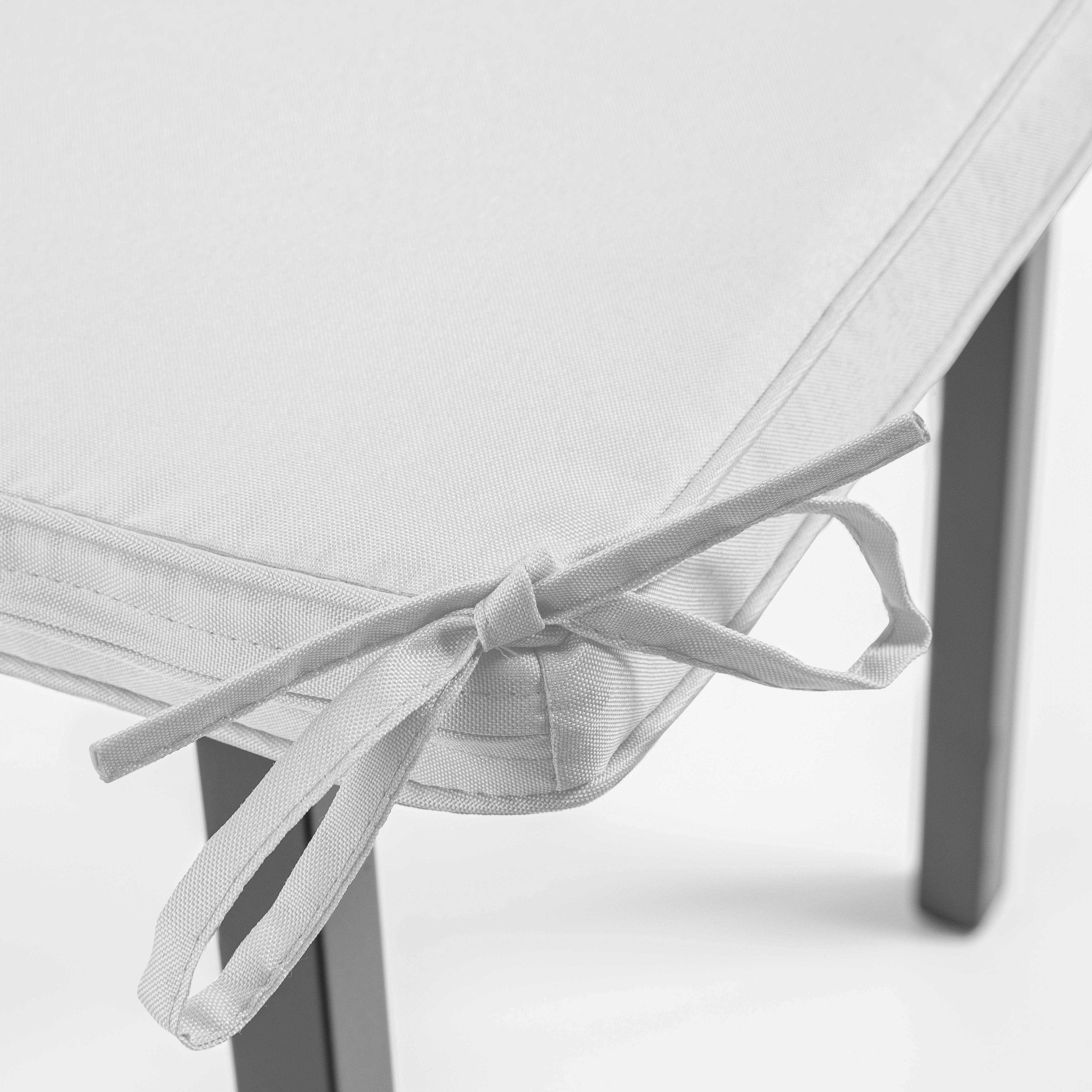 Oviala - Lot de 4 galettes de chaise polyester écru 40x40x3 cm Machu - Oviala - Imagen 4