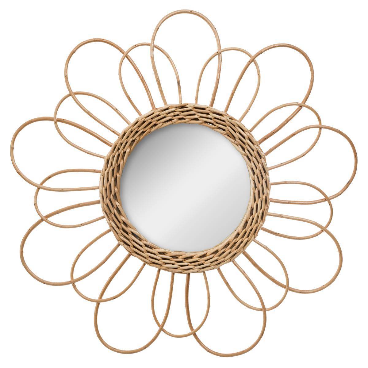 Atmosphera - Miroir "Fleur" rotin D38cm - Atmosphera Créateur d'intérieur - Imagen 1