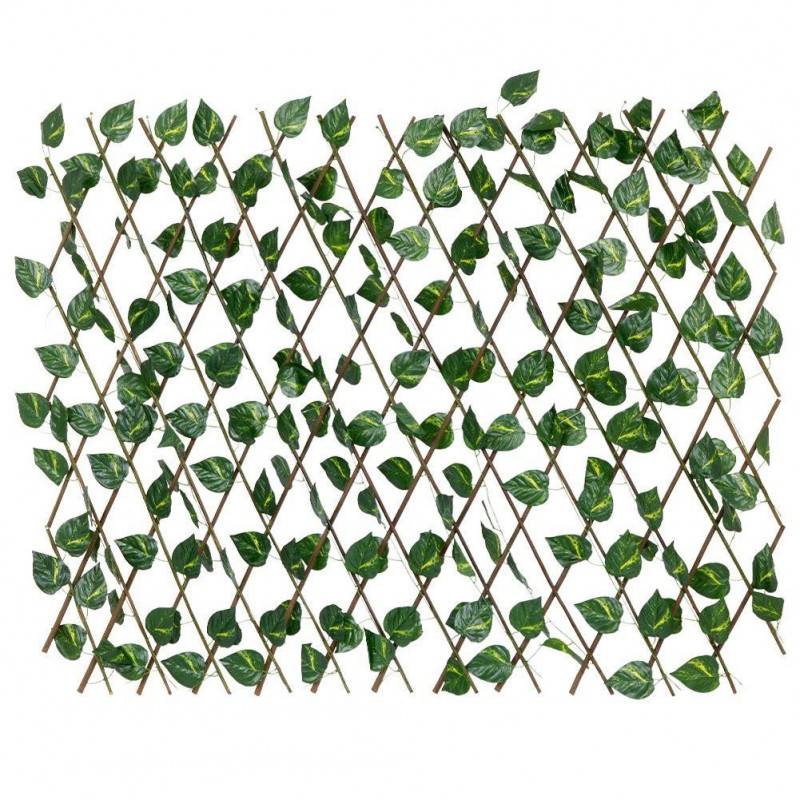Treillis extensible 180 x H 90 cm avec feuillage artificiel - Grille 7 x 7 cm - Image 5