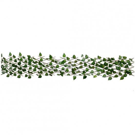 Treillis extensible 180 x H 90 cm avec feuillage artificiel - Grille 7 x 7 cm - Image 2