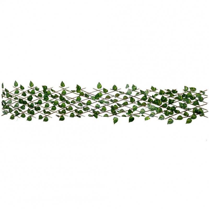 Treillis extensible 180 x H 90 cm avec feuillage artificiel - Grille 7 x 7 cm - Image 2