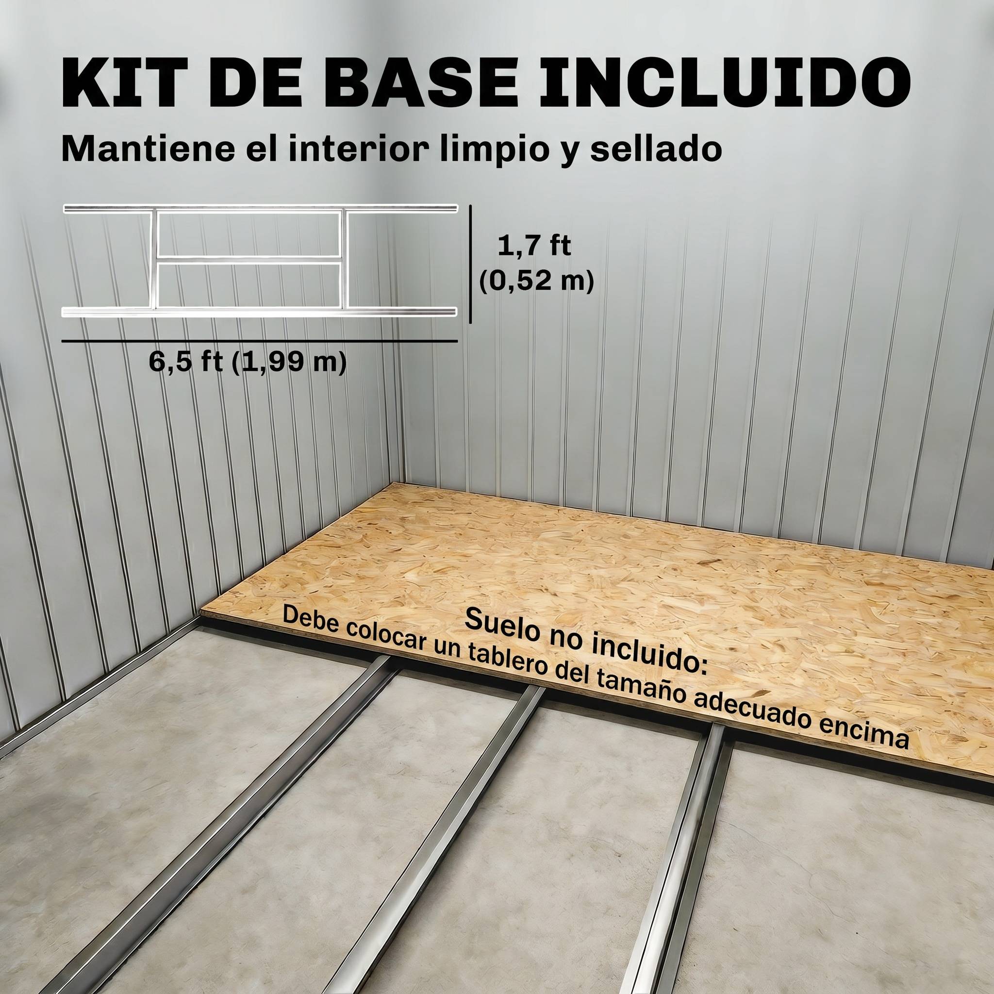 Abri de jardin 213 x 130 x 185 cm, abri de rangement extérieur en métal gris - Image 8
