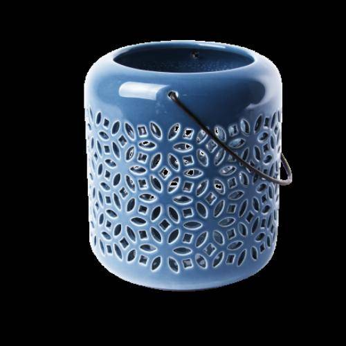 Esschert Design - Lanterne bleu lot de 3 - Décoration céramique 13,5 cm - Imagen 2