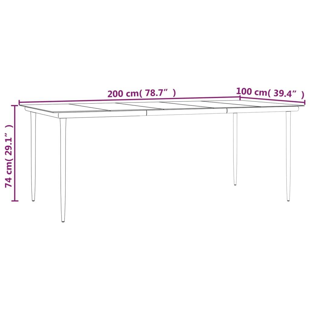 ComfortXL - Grande Table de Jardin Noire 200cm en Acier et Verre, Design Contemporain pour 8 Personnes – ComfortXL Outdoor Living - Image 7