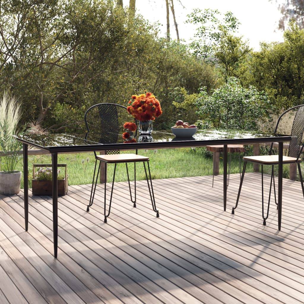 ComfortXL - Grande Table de Jardin Noire 200cm en Acier et Verre, Design Contemporain pour 8 Personnes – ComfortXL Outdoor Living - Image 1