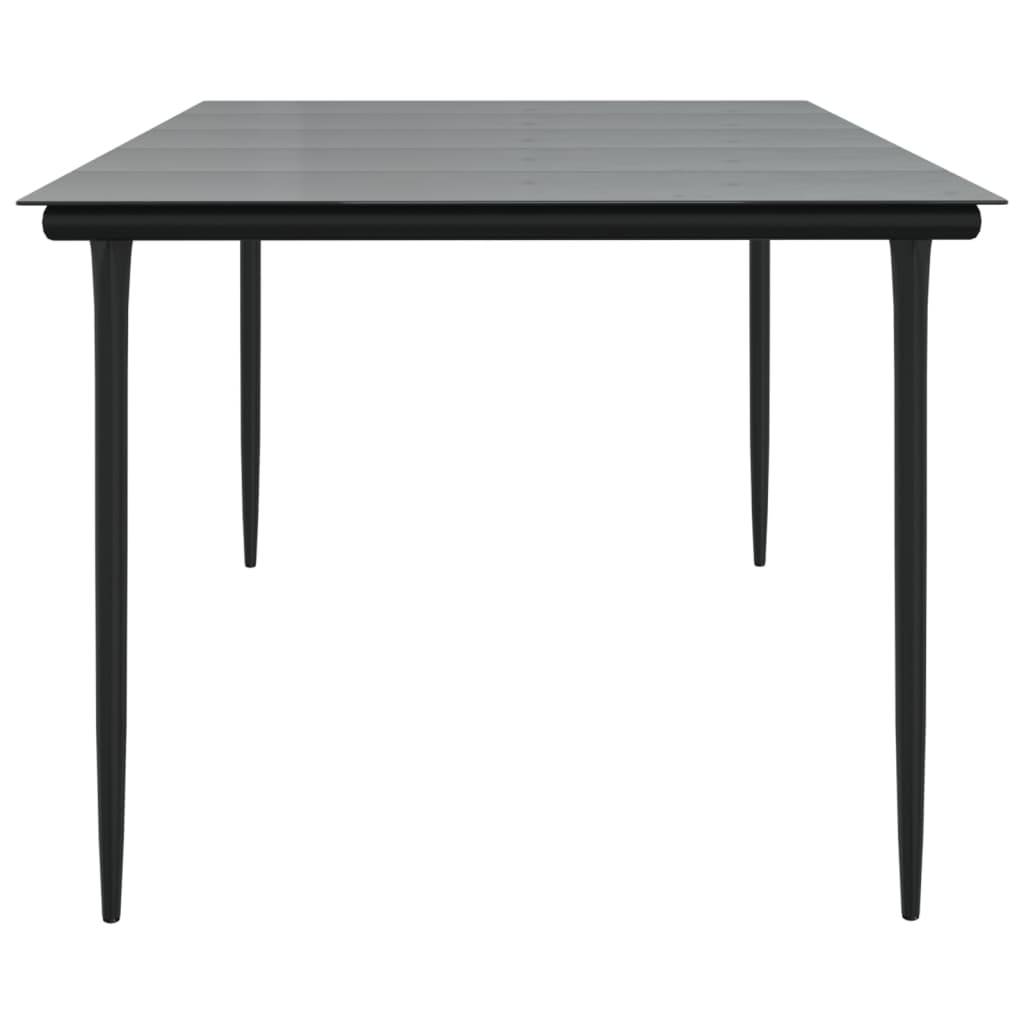 ComfortXL - Grande Table de Jardin Noire 200cm en Acier et Verre, Design Contemporain pour 8 Personnes – ComfortXL Outdoor Living - Image 4