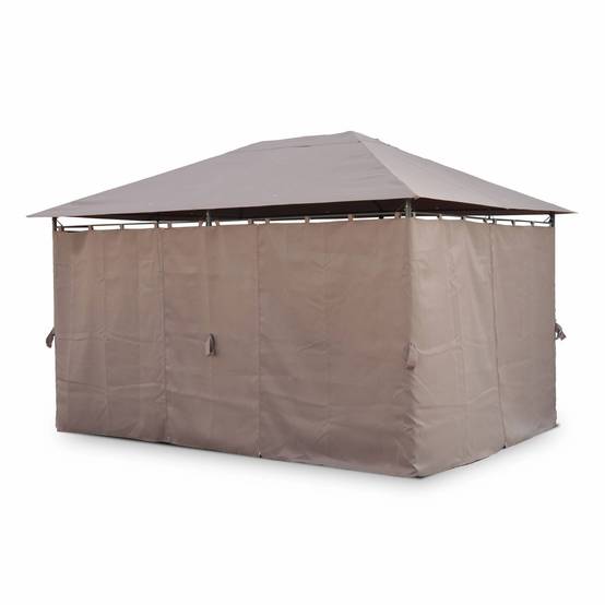 sweeek - Tonnelle 3x4 m - Divio - Toile taupe - Pergola avec rideaux. tente de jardin. barnum. chapiteau. réception | sweeek - Image 3