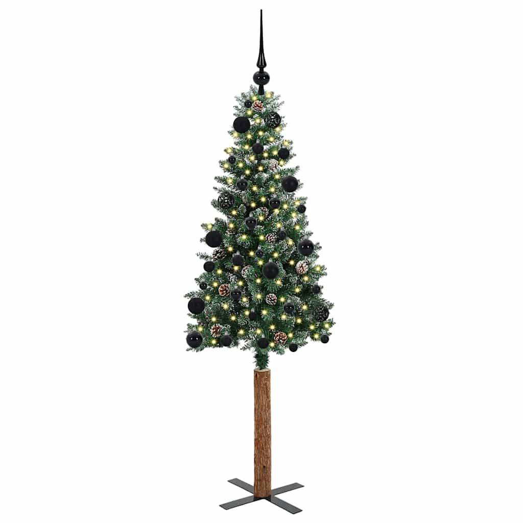 Vidaxl - Sapin de Noël mince Vert 150 cm PVC et bois de pin massif vidaXL 3394887 - Image 4
