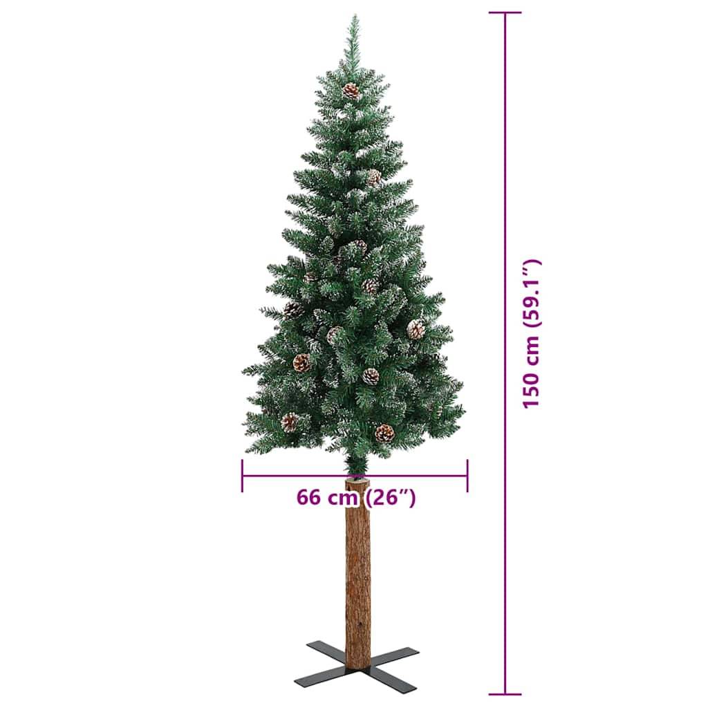 Vidaxl - Sapin de Noël mince Vert 150 cm PVC et bois de pin massif vidaXL 3394887 - Image 3