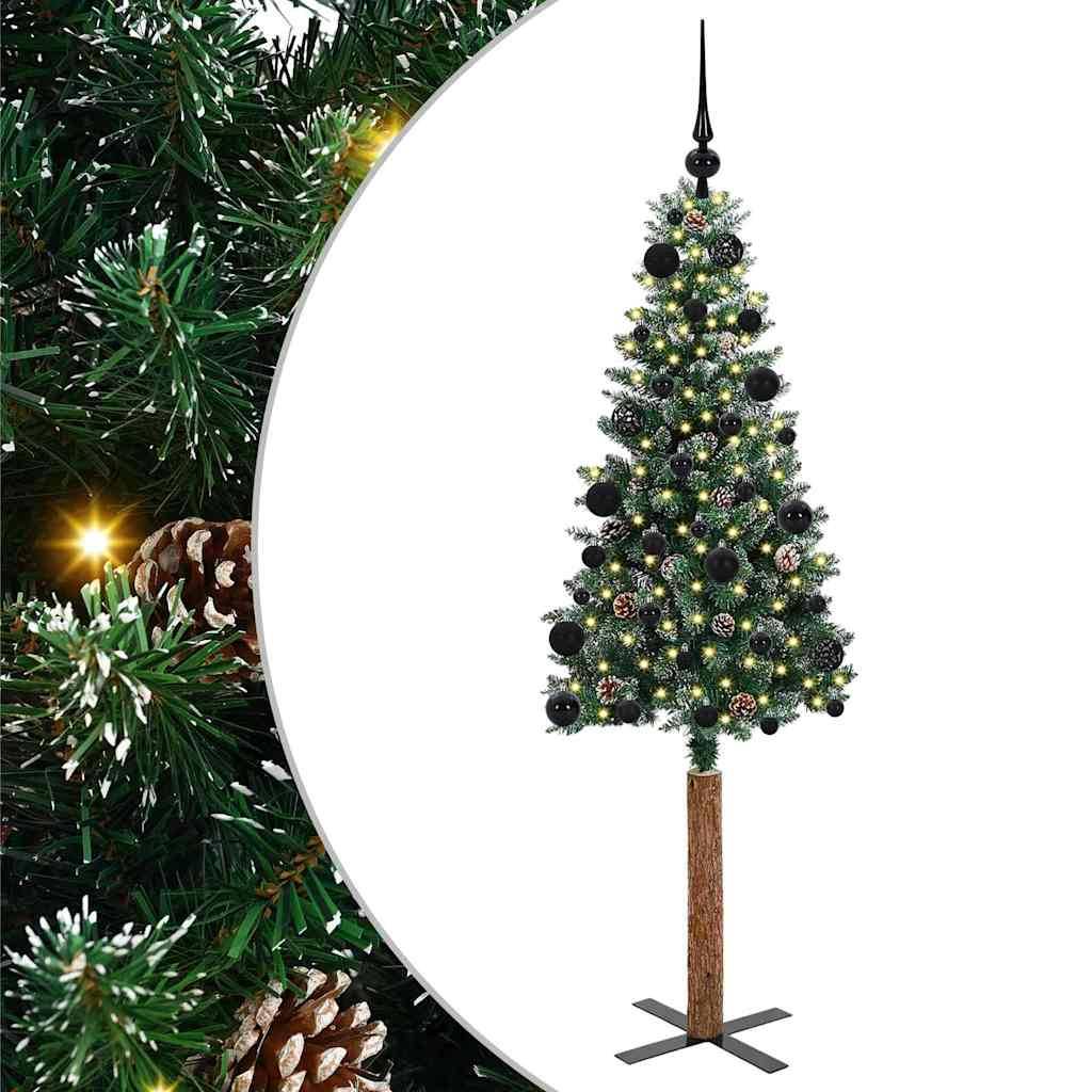Vidaxl - Sapin de Noël mince Vert 150 cm PVC et bois de pin massif vidaXL 3394887 - Image 2