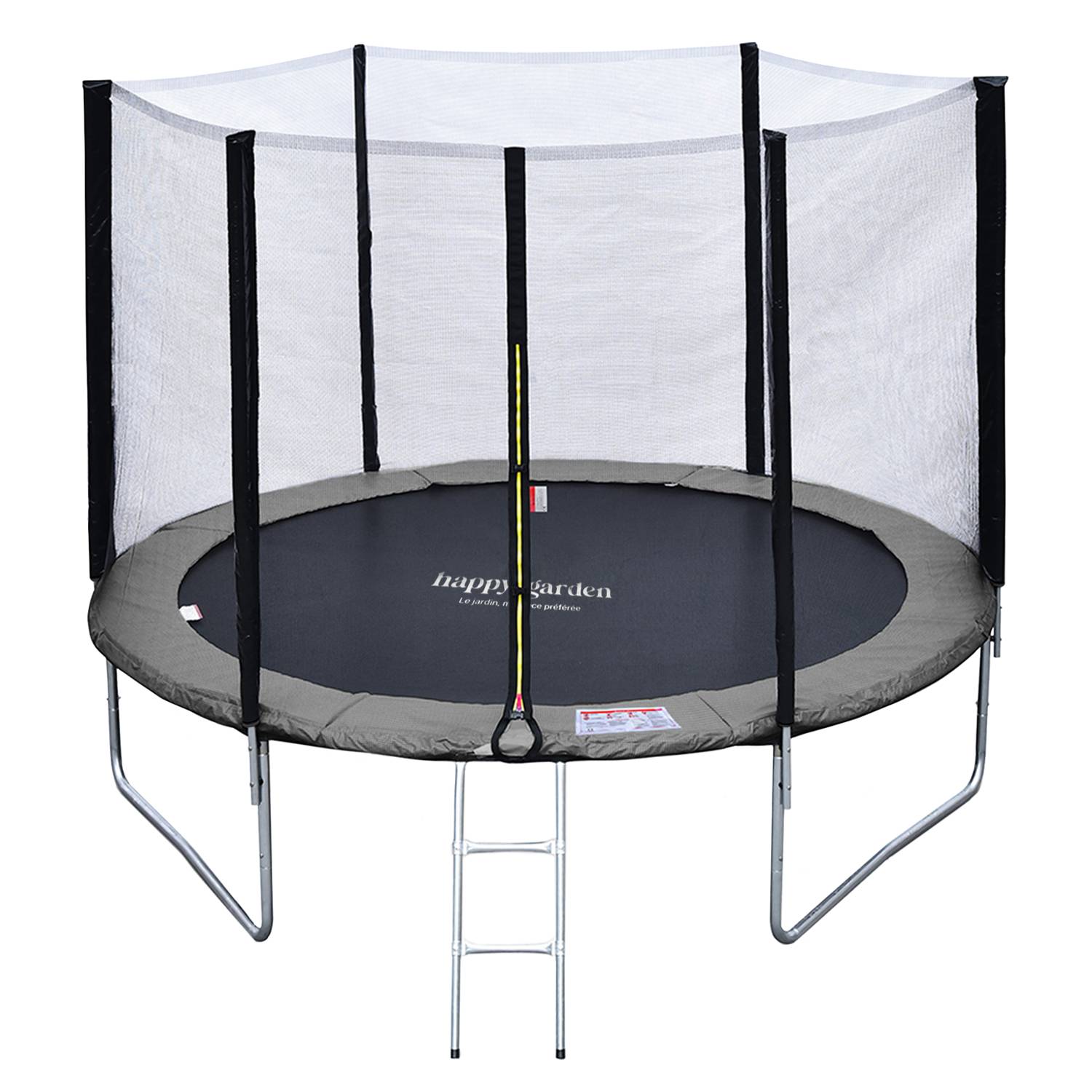 Happy Garden - Pack Premium Trampoline 305cm réversible gris / rose ADELAÏDE + filet, échelle, bâche et kit d'ancrage - HAPPY GARDEN - Image 1