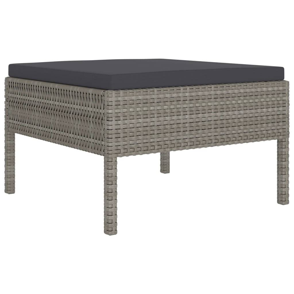 Helloshop26 - Salon de jardin meuble d'extérieur ensemble de mobilier 10 pièces avec coussins résine tressée gris - Imagen 2