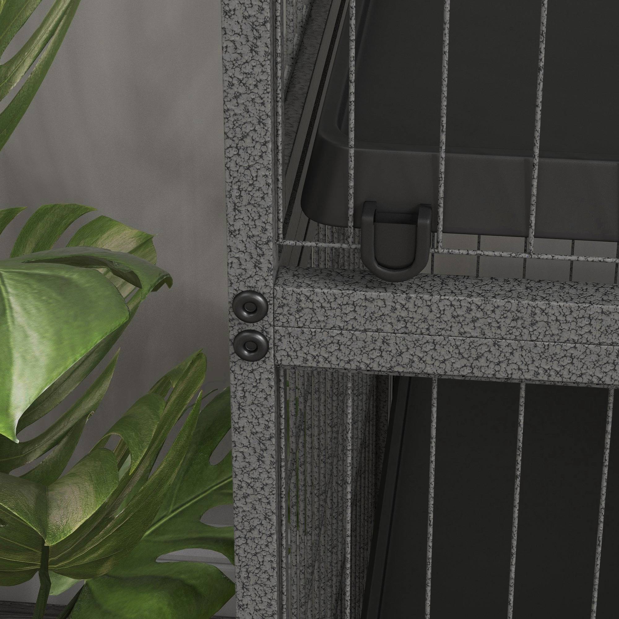 Cage pour rongeurs métal plastique gris 80 x 52 x 128 cm - PANGIVO - Image 10