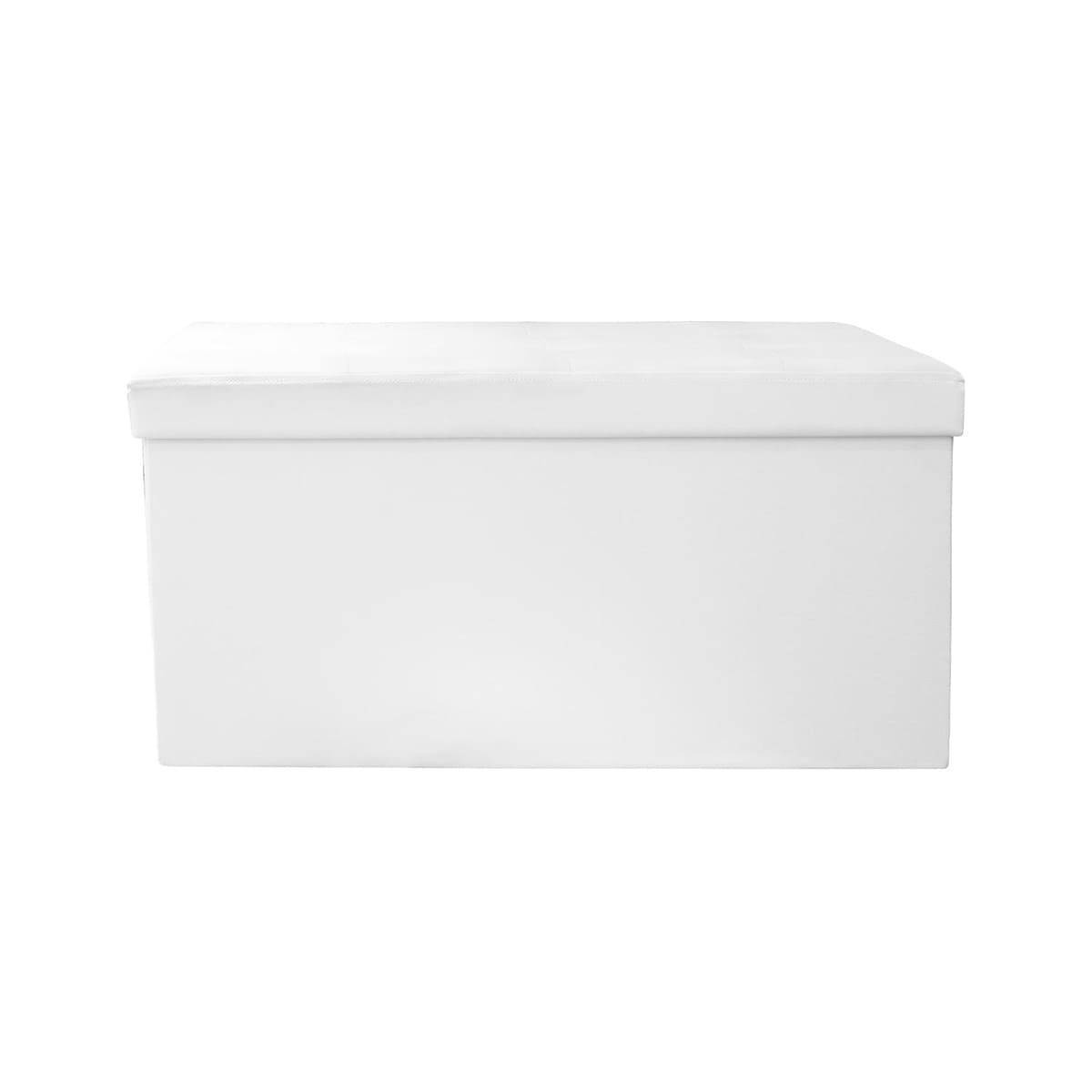 ALTOBUY - Banc Coffre Pliable Simili Cuir Blanc Capitonné - RONNY